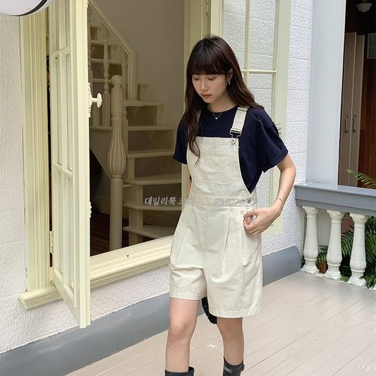 2024 Summer Korean Style Youthful-Look Suspender Shorts - 2129