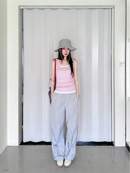 76154 Women's Loose Pleated Ankle Trousers in Cool Tooln Style 13Hongs