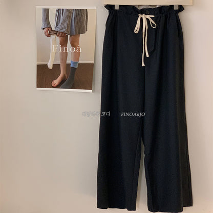 2024 New Women's High-Waist Loose Pure Color Pants - 2049