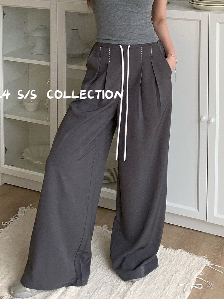 2024 Women's Loose Polyester Pants - Versatile Casual Trousers with High Waist 13Hongs