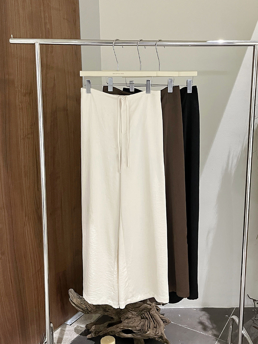 2024 New Women's Casual High-Waist Loose Satin Pants - KA651