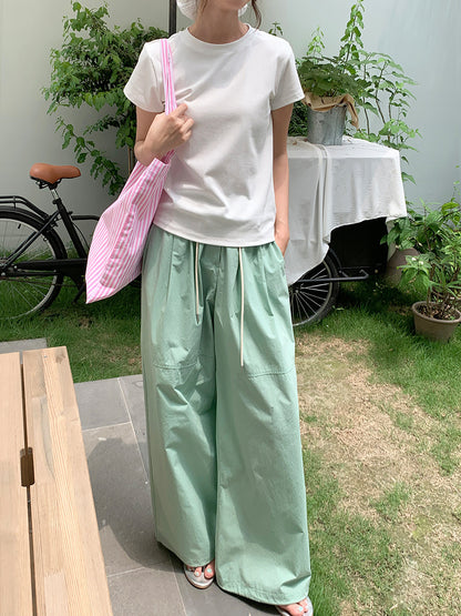 2024 New Loose Korean Style Women's Pure Color Casual Pants - 50621