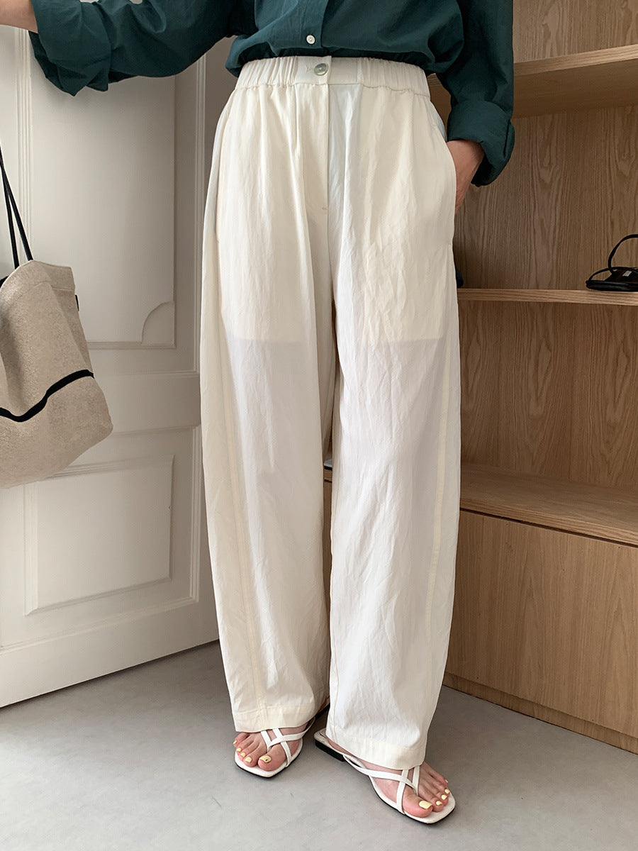 2024 New Women's Korean Style High-Waist Straight-Leg Pants - 50389