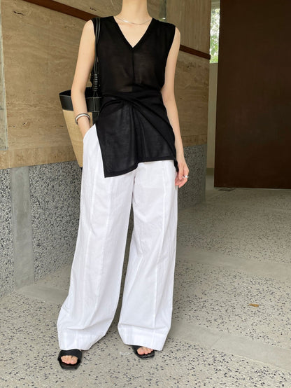 2023 Summer Women's Linen Loose All-Match Fashion Breathable Casual Pants - KA616