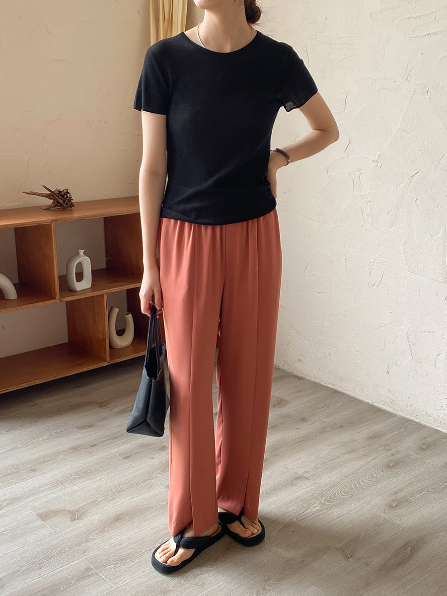 2024 New Women's Straight Pants in Korean Style - 12SC28599